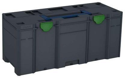 Systainer³ XXL 337, Anthracite with Sapphire Blue lid handle and Emerald Green catches