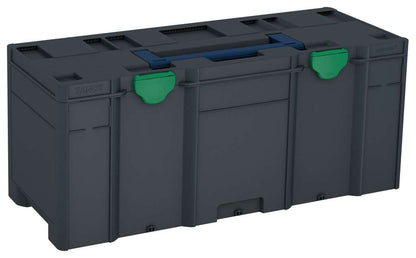 Systainer³ XXL 337, Anthracite with Sapphire Blue lid handle and Signal Green catches