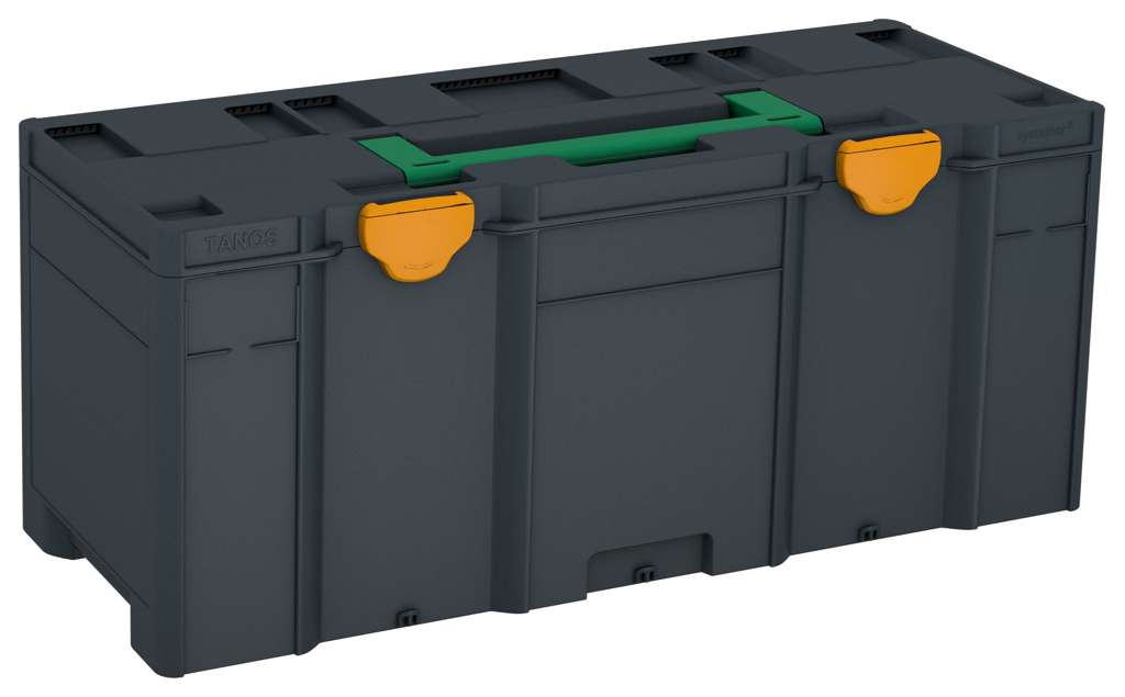 Systainer³ XXL 337, Anthracite with Signal Green lid handle and Daffodil Yellow catches