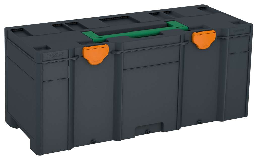Systainer³ XXL 337, Anthracite with Signal Green lid handle and Deep Orange catches