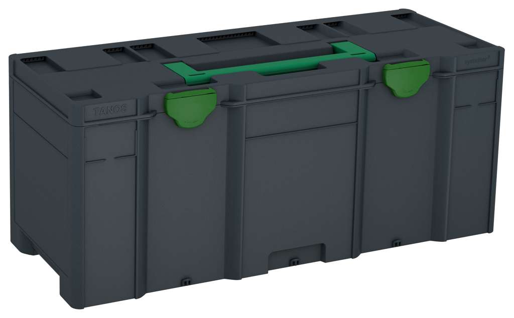 Systainer³ XXL 337, Anthracite with Signal Green lid handle and Emerald Green catches
