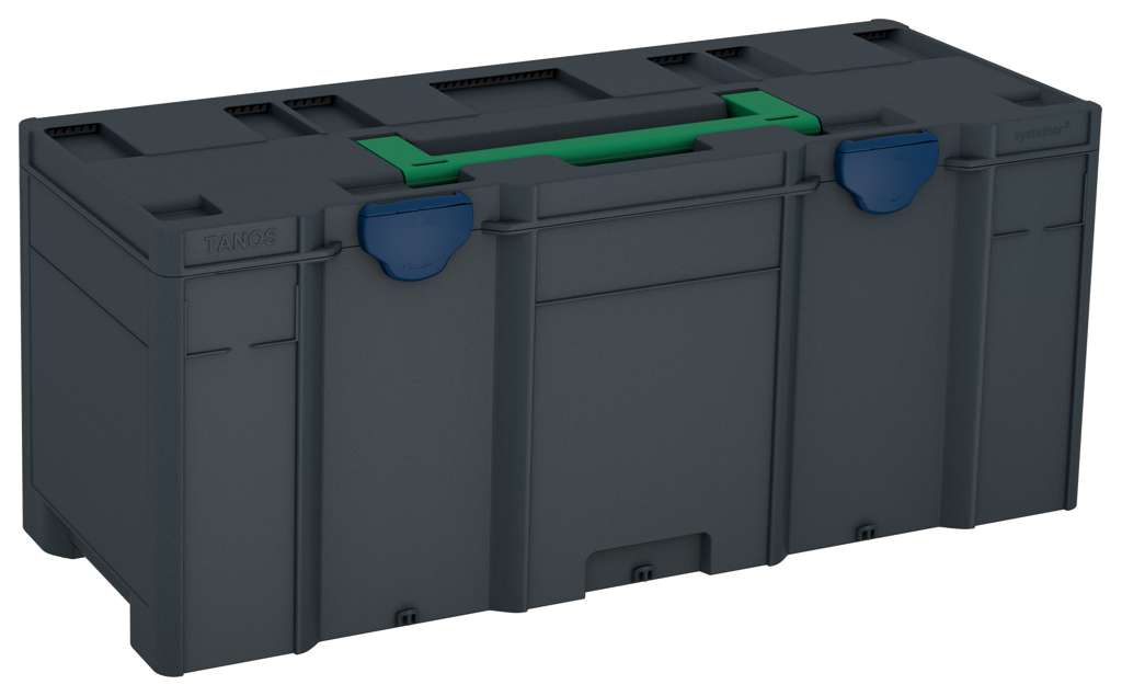 Systainer³ XXL 337, Anthracite with Signal Green lid handle and Sapphire Blue catches