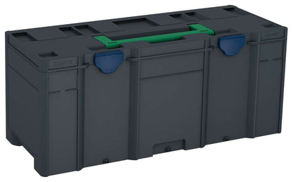 Systainer³ XXL 337, Anthracite with Signal Green lid handle and Sapphire Blue catches