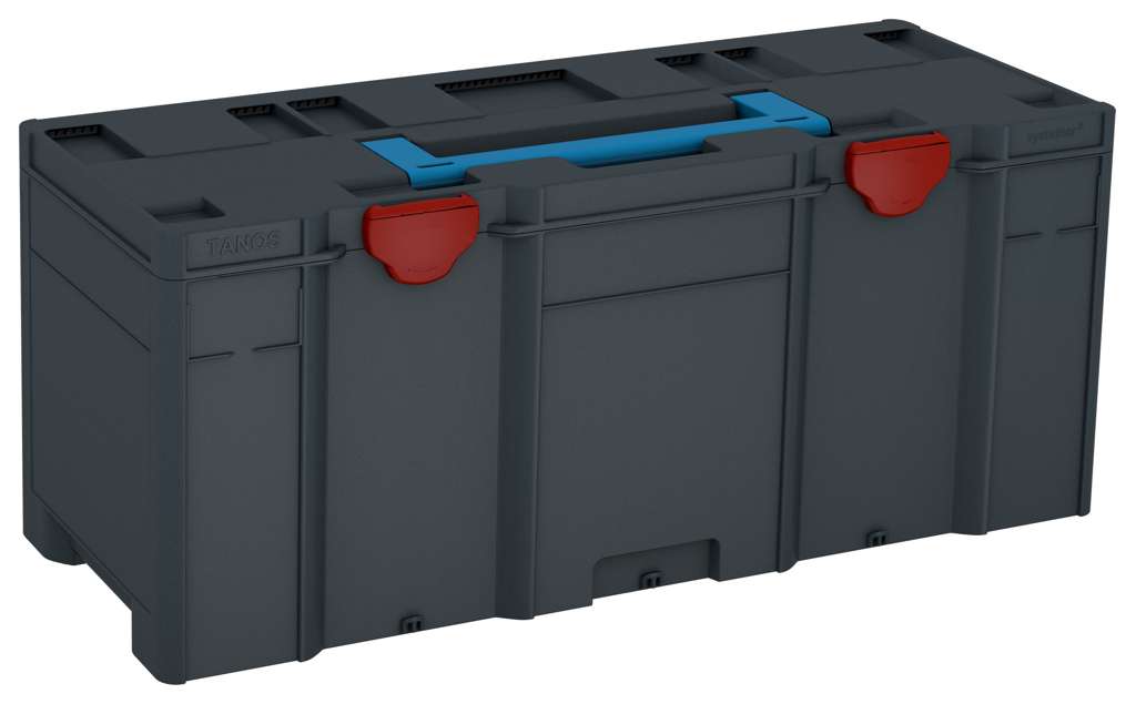 Systainer³ XXL 337, Anthracite with Sky Blue lid handle and Carmine Red catches