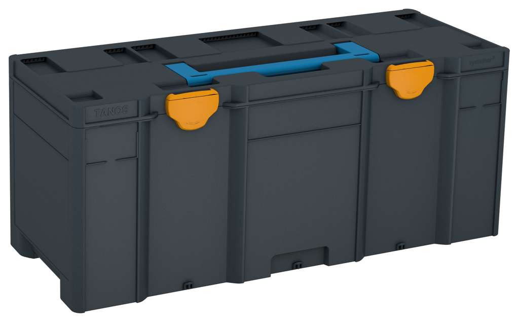Systainer³ XXL 337, Anthracite with Sky Blue lid handle and Daffodil Yellow catches