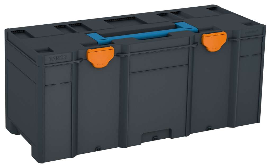 Systainer³ XXL 337, Anthracite with Sky Blue lid handle and Deep Orange catches