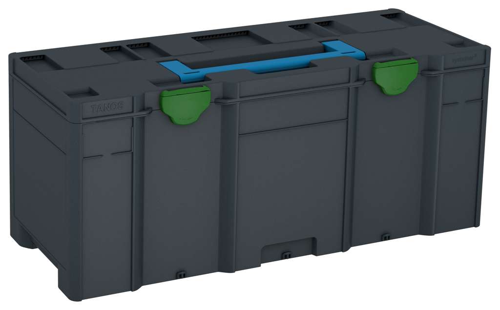 Systainer³ XXL 337, Anthracite with Sky Blue lid handle and Emerald Green catches