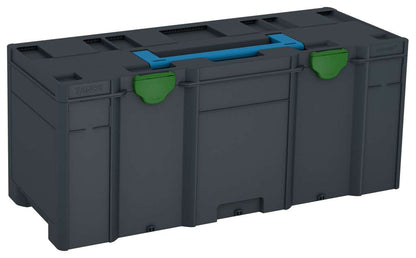 Systainer³ XXL 337, Anthracite with Sky Blue lid handle and Emerald Green catches