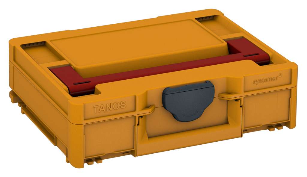 Systainer³ M 112, Daffodil Yellow with Carmine Red lid handle and Anthracite catches