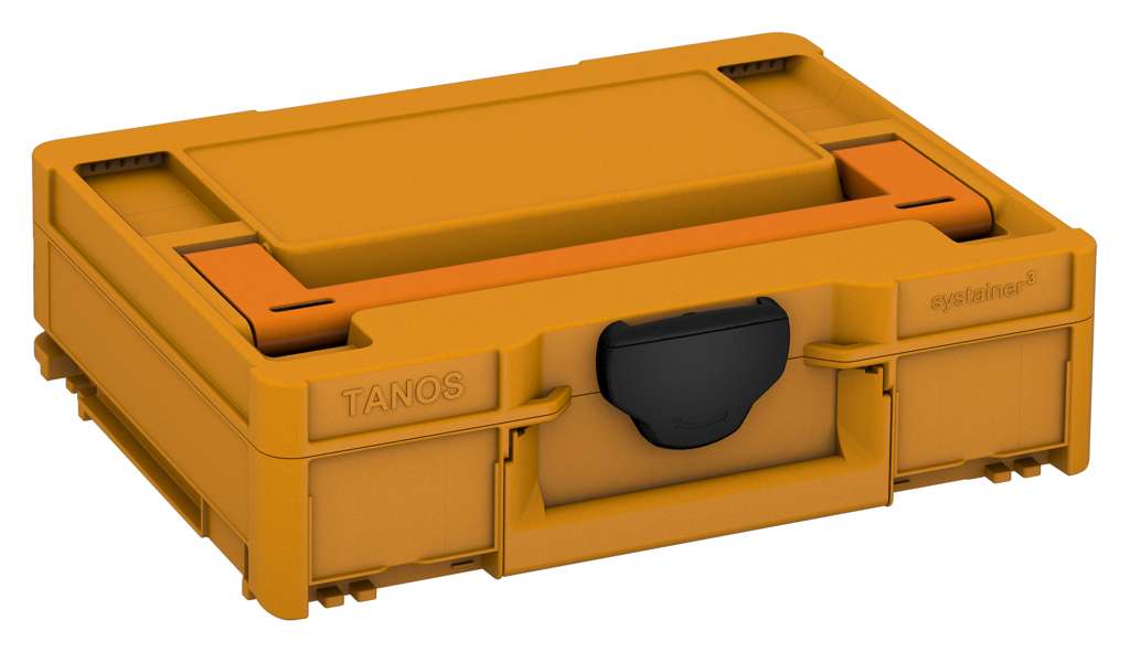 Systainer³ M 112, Daffodil Yellow with Deep Orange lid handle and Black catches