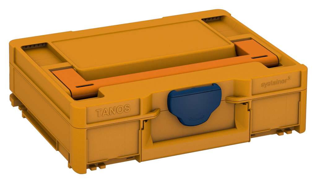 Systainer³ M 112, Daffodil Yellow with Deep Orange lid handle and Sapphire Blue catches