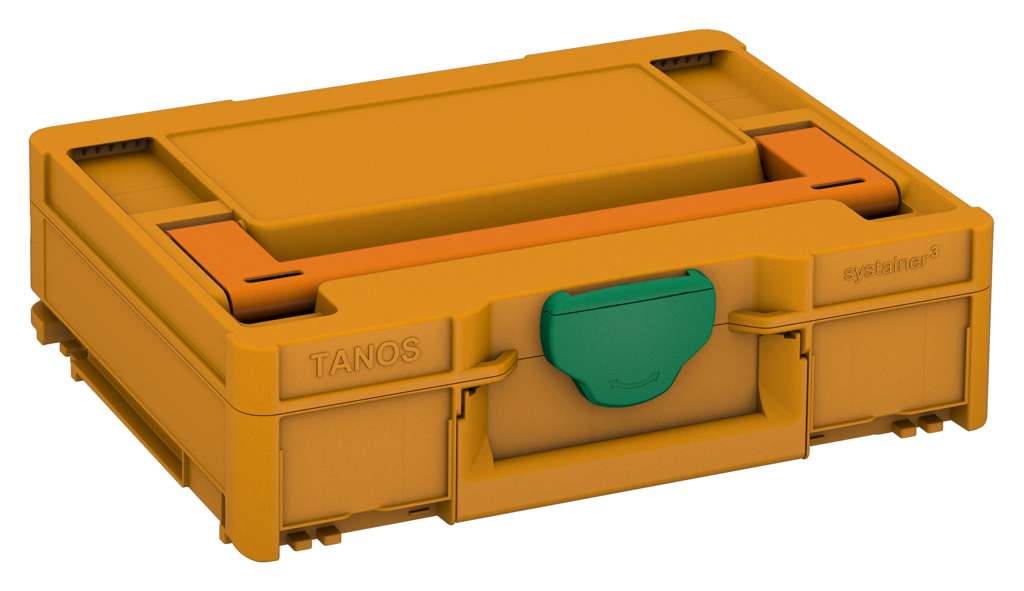 Systainer³ M 112, Daffodil Yellow with Deep Orange lid handle and Signal Green catches