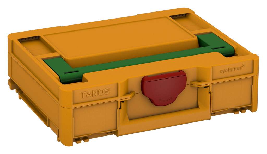 Systainer³ M 112, Daffodil Yellow with Emerald Green lid handle and Carmine Red catches
