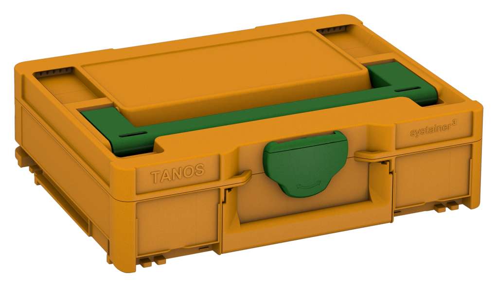 Systainer³ M 112, Daffodil Yellow with Emerald Green lid handle and Emerald Green catches