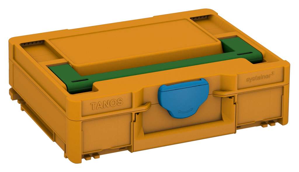 Systainer³ M 112, Daffodil Yellow with Emerald Green lid handle and Sky Blue catches
