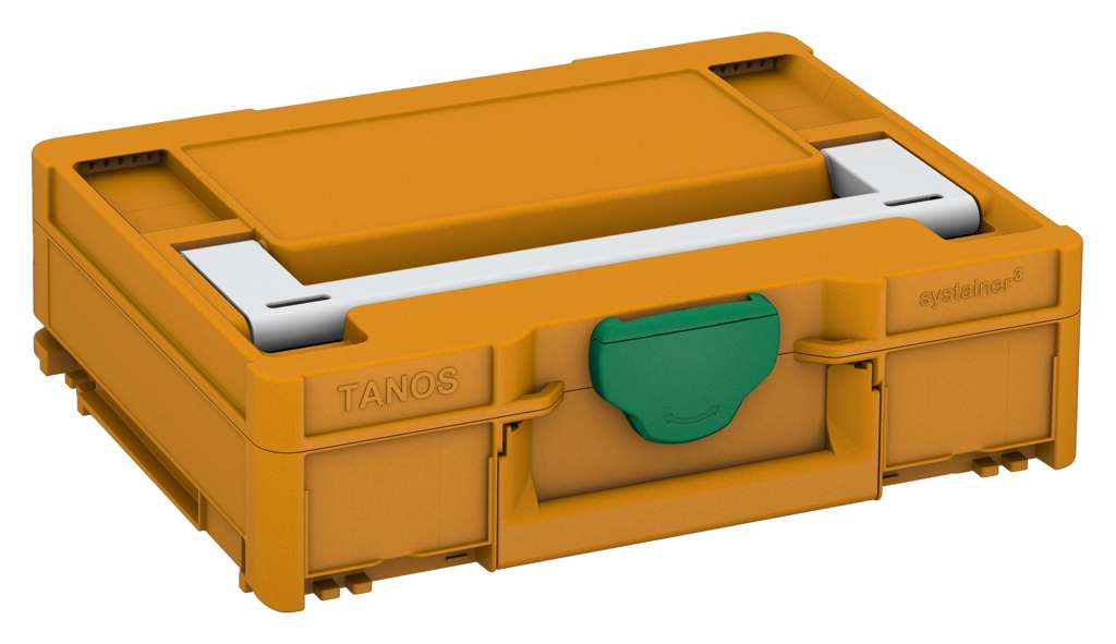 Systainer³ M 112, Daffodil Yellow with Light Grey lid handle and Signal Green catches