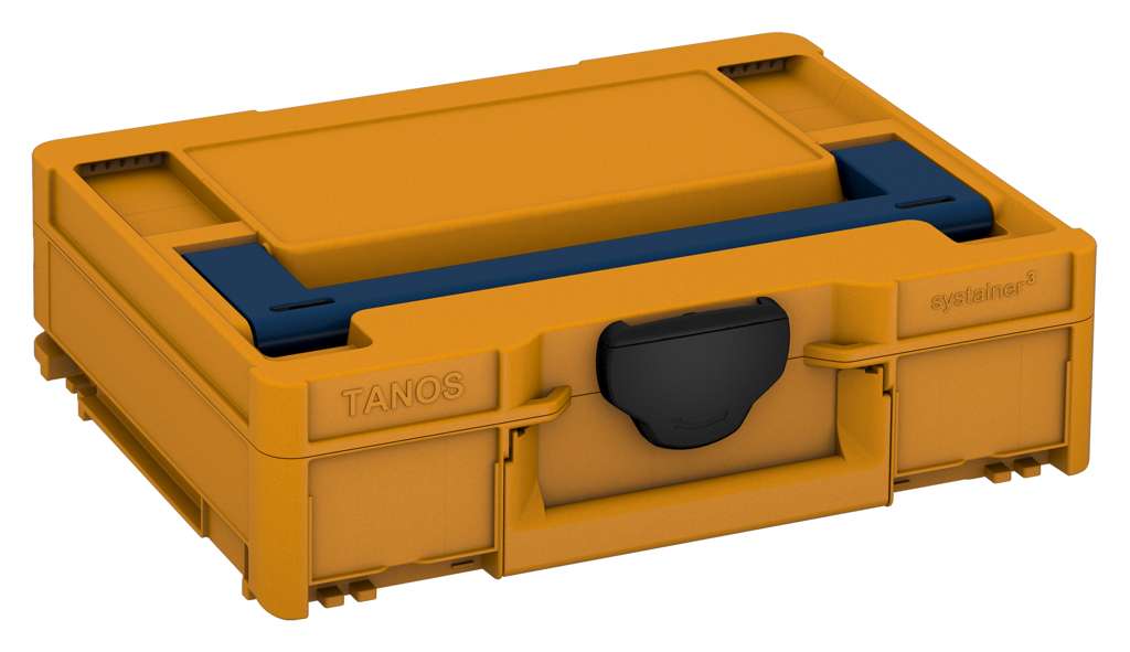 Systainer³ M 112, Daffodil Yellow with Sapphire Blue lid handle and Black catches