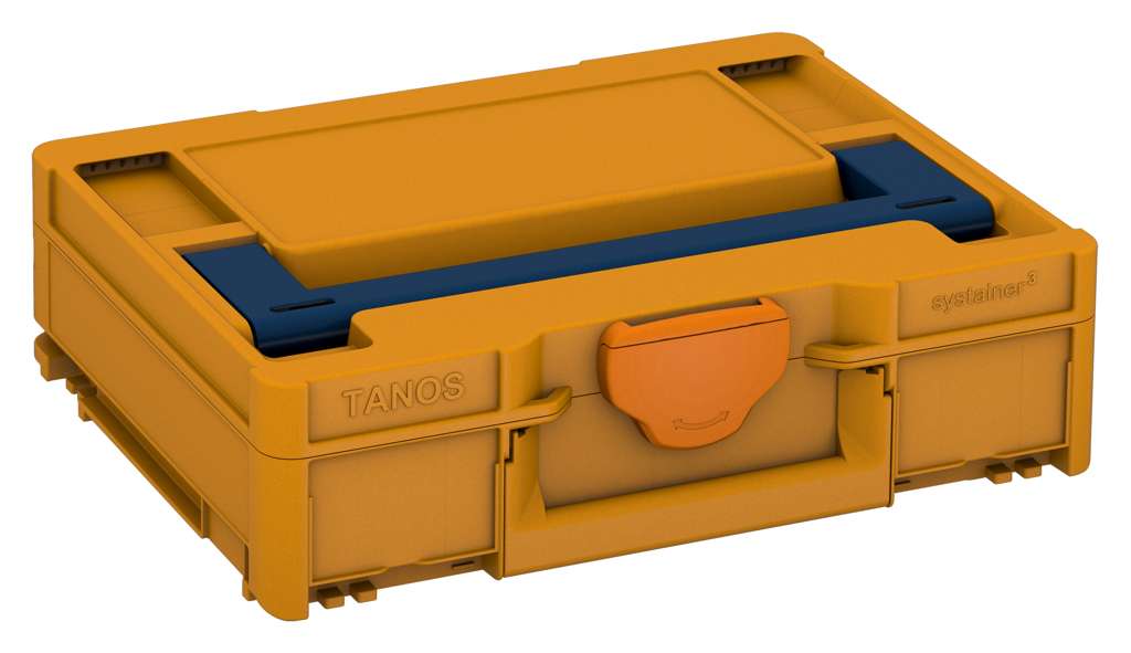 Systainer³ M 112, Daffodil Yellow with Sapphire Blue lid handle and Deep Orange catches