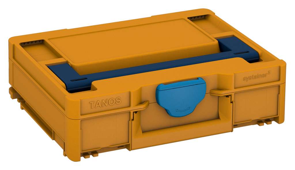 Systainer³ M 112, Daffodil Yellow with Sapphire Blue lid handle and Sky Blue catches