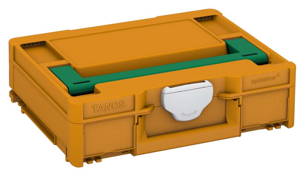 Systainer³ M 112, Daffodil Yellow with Signal Green lid handle and Light Grey catches