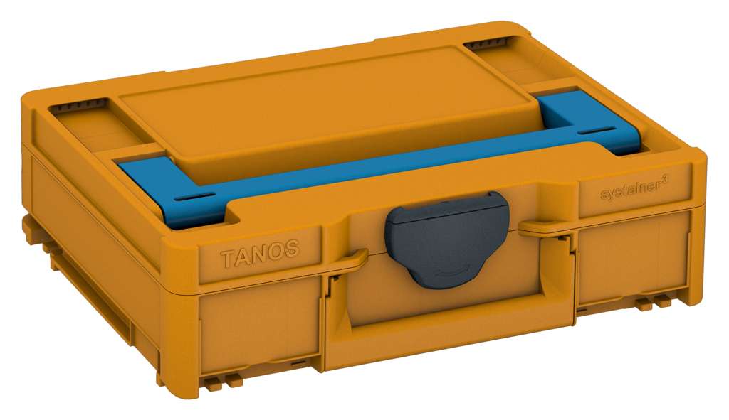 Systainer³ M 112, Daffodil Yellow with Sky Blue lid handle and Anthracite catches