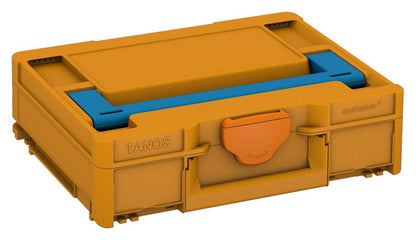 Systainer³ M 112, Daffodil Yellow with Sky Blue lid handle and Deep Orange catches