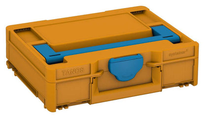 Systainer³ M 112, Daffodil Yellow with Sky Blue lid handle and Sky Blue catches