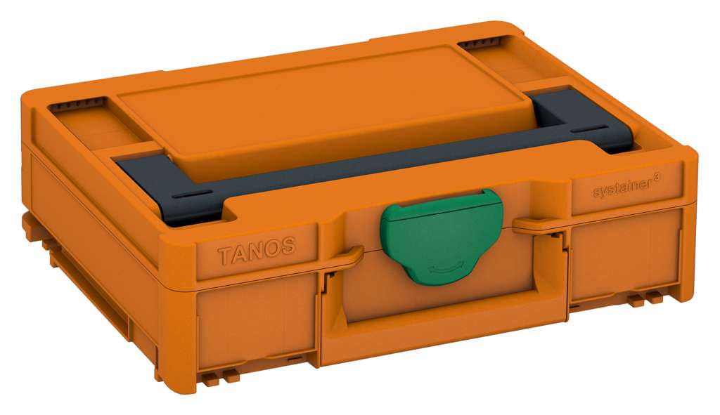 Systainer³ M 112, Deep Orange with Anthracite lid handle and Signal Green catches