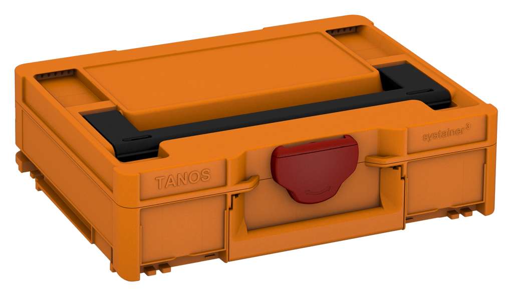 Systainer³ M 112, Deep Orange with Black lid handle and Carmine Red catches