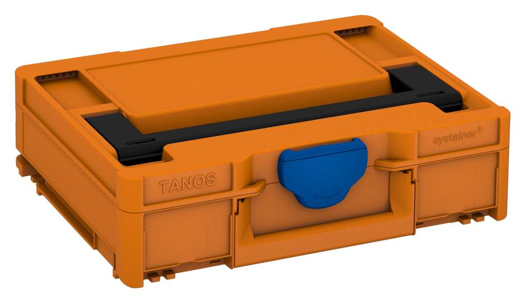 Systainer³ M 112, Deep Orange with Black lid handle and Signal Blue catches