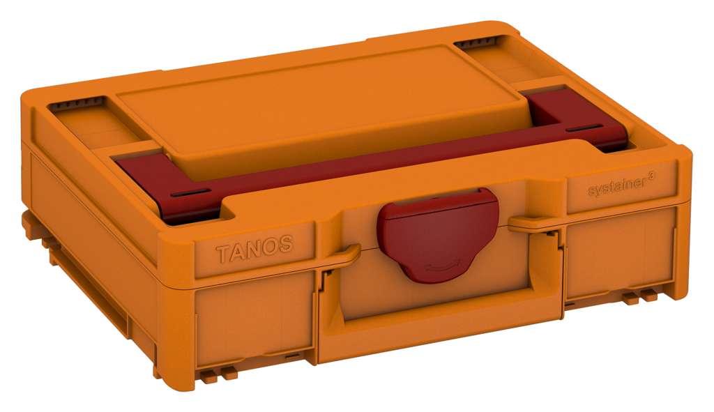 Systainer³ M 112, Deep Orange with Carmine Red lid handle and Carmine Red catches