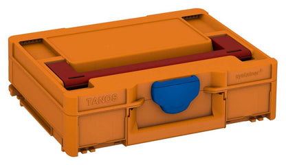 Systainer³ M 112, Deep Orange with Carmine Red lid handle and Signal Blue catches