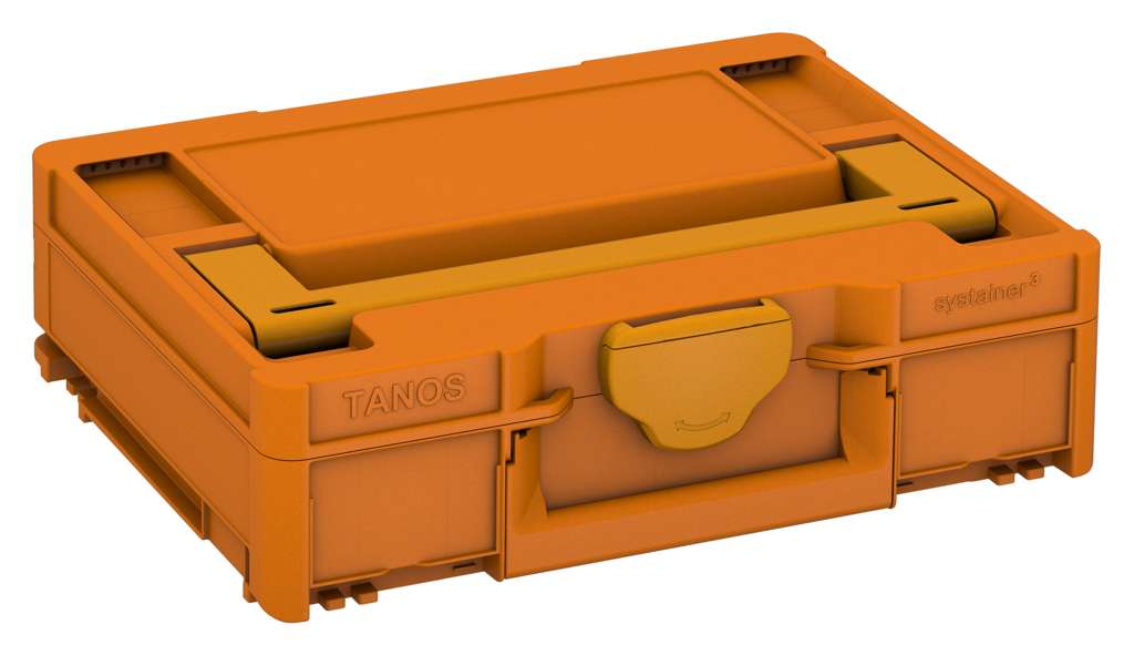 Systainer³ M 112, Deep Orange with Daffodil Yellow lid handle and Daffodil Yellow catches