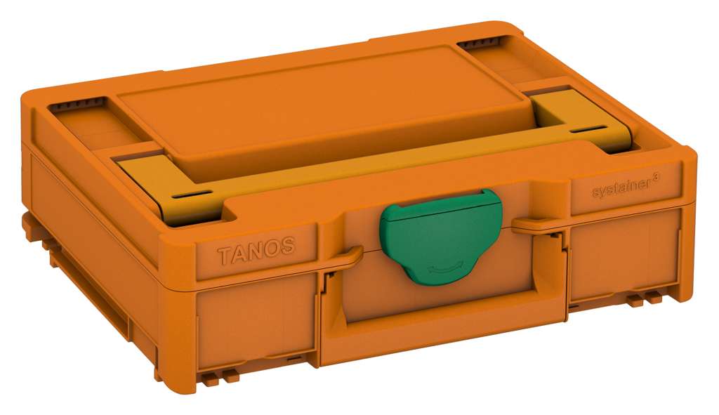 Systainer³ M 112, Deep Orange with Daffodil Yellow lid handle and Signal Green catches