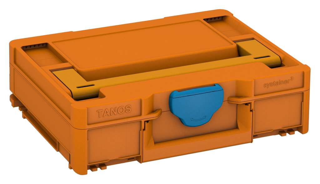 Systainer³ M 112, Deep Orange with Daffodil Yellow lid handle and Sky Blue catches