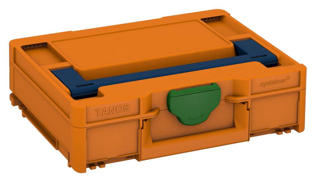 Systainer³ M 112, Deep Orange with Sapphire Blue lid handle and Emerald Green catches