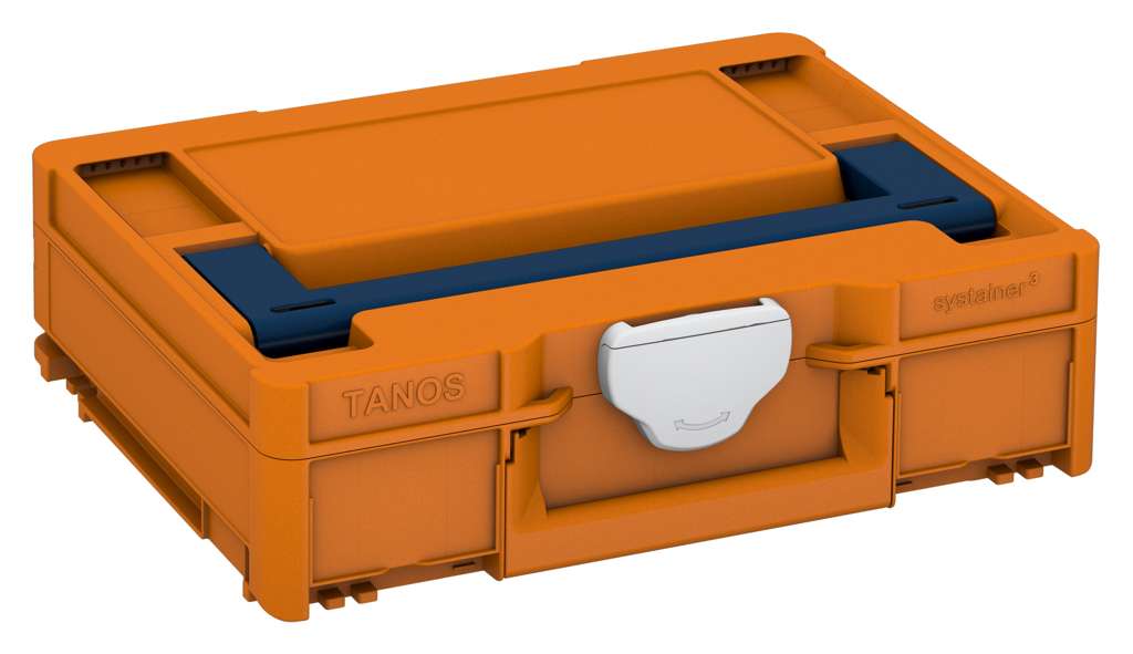 Systainer³ M 112, Deep Orange with Sapphire Blue lid handle and Light Grey catches