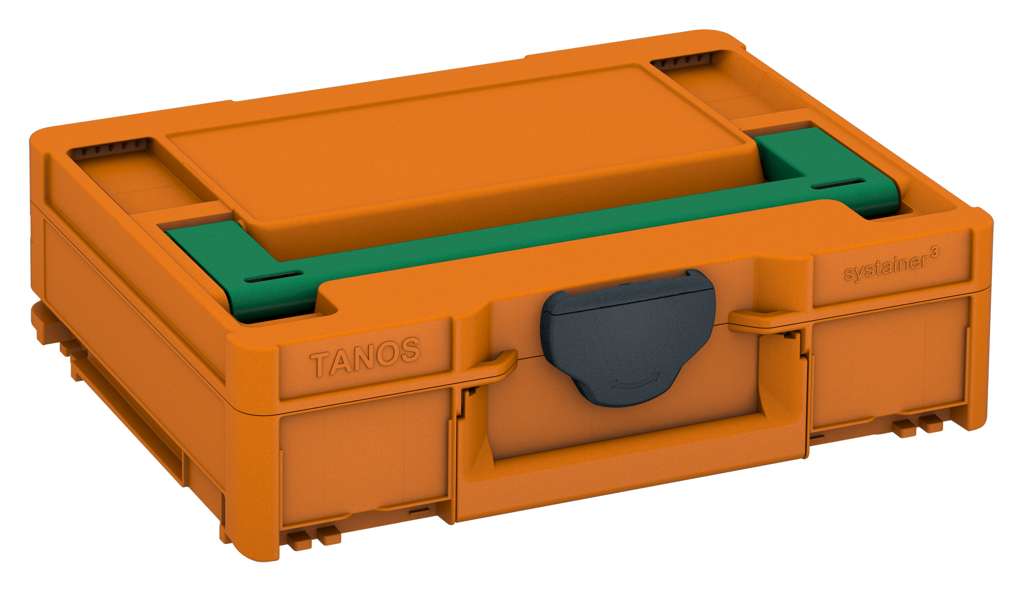 Systainer³ M 112, Deep Orange with Signal Green lid handle and Anthracite catches