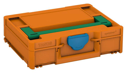 Systainer³ M 112, Deep Orange with Signal Green lid handle and Sky Blue catches