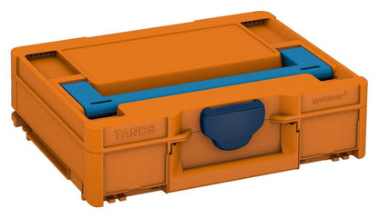 Systainer³ M 112, Deep Orange with Sky Blue lid handle and Sapphire Blue catches