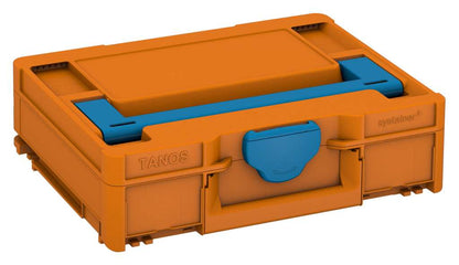 Systainer³ M 112, Deep Orange with Sky Blue lid handle and Sky Blue catches
