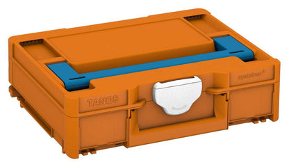 Systainer³ M 112, Deep Orange with Sky Blue lid handle and White catches