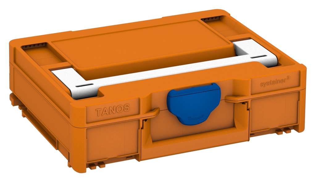 Systainer³ M 112, Deep Orange with White lid handle and Signal Blue catches