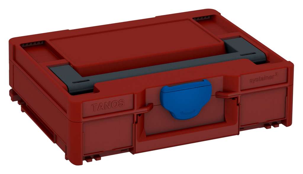 Systainer³ M 112, Carmine Red with Anthracite lid handle and Signal Blue catches