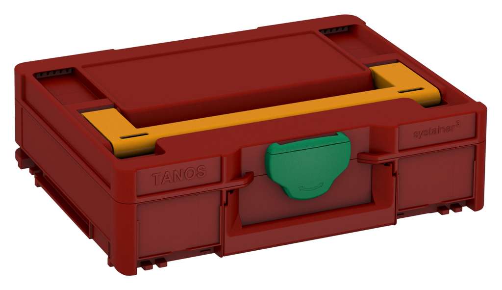 Systainer³ M 112, Carmine Red with Daffodil Yellow lid handle and Signal Green catches