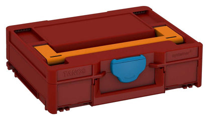 Systainer³ M 112, Carmine Red with Deep Orange lid handle and Sky Blue catches