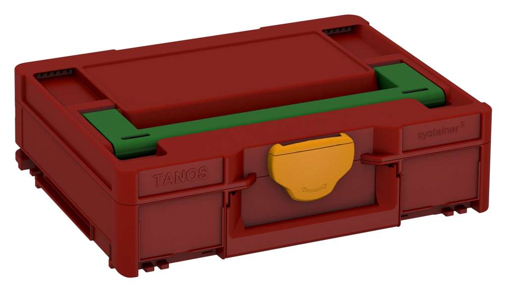 Systainer³ M 112, Carmine Red with Emerald Green lid handle and Daffodil Yellow catches