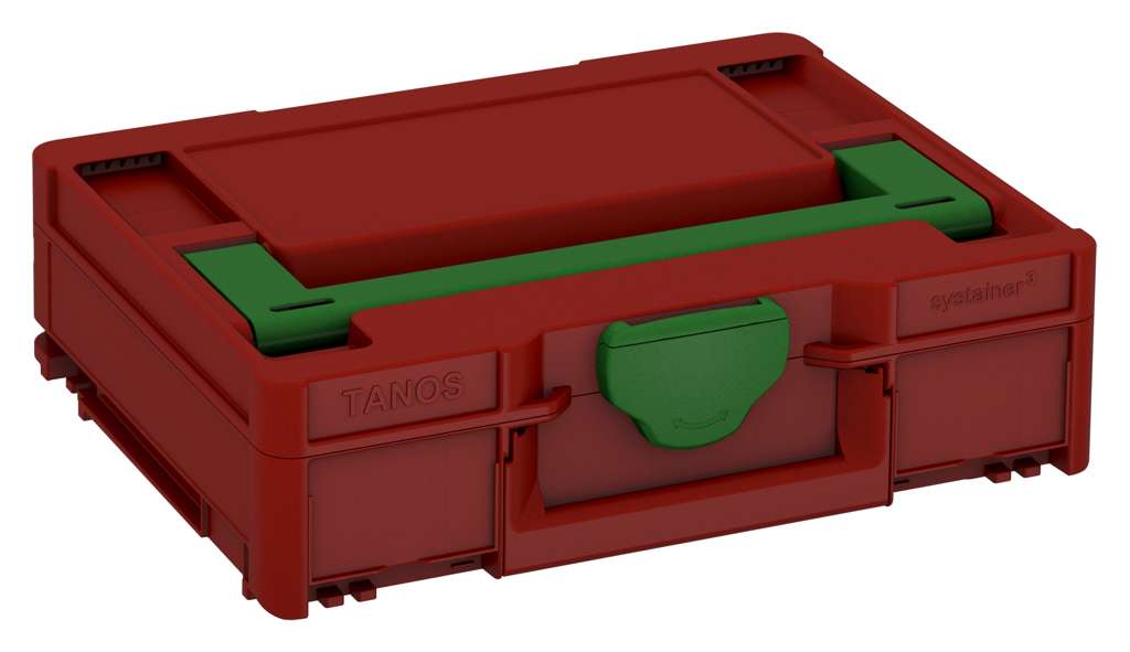 Systainer³ M 112, Carmine Red with Emerald Green lid handle and Emerald Green catches