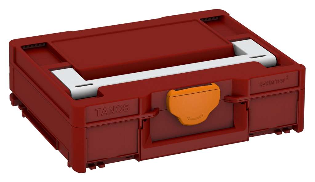Systainer³ M 112, Carmine Red with Light Grey lid handle and Deep Orange catches