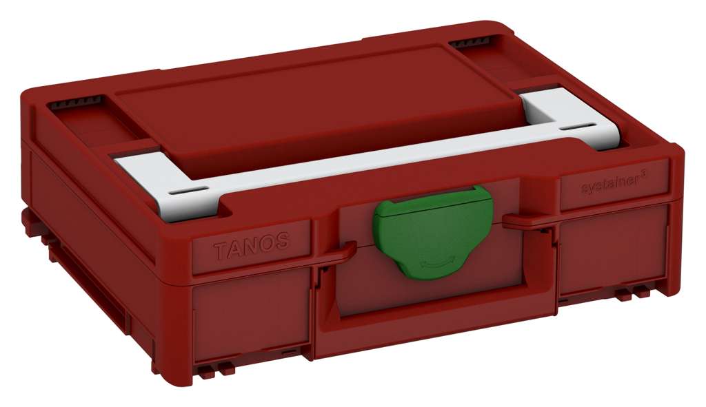 Systainer³ M 112, Carmine Red with Light Grey lid handle and Emerald Green catches